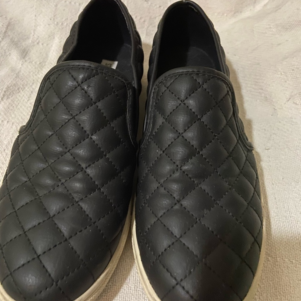 Steve Madden Black Quilted Slip-On Sneakers